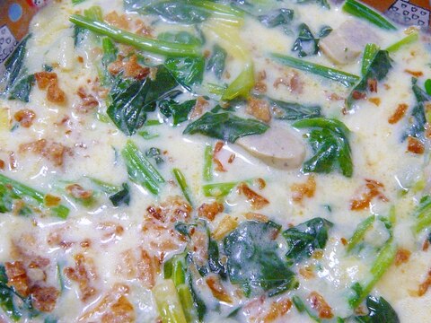 ♥ ほうれん草&ウインナーのミルク煮 ♥